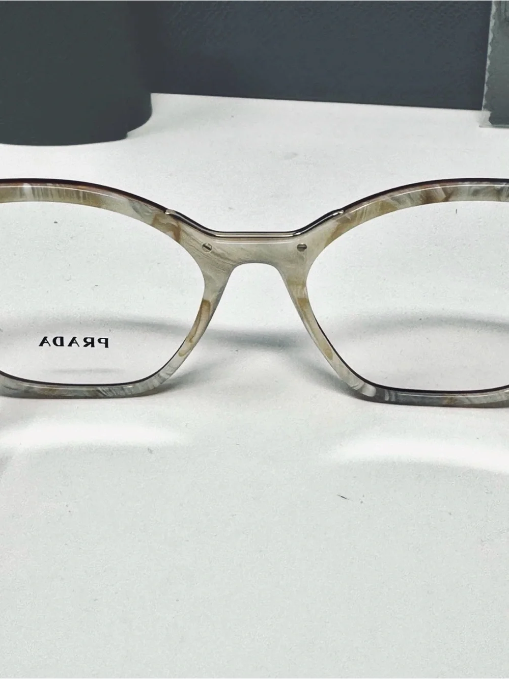 NEW PRADA VPRO9U 54-18-140 Havanastriped White  Eyeglasses Unisex AUTHENTIC